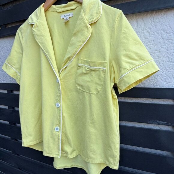 Madewell Knit Bedtime Pajama Top in Pale Citron | Medium - Picture 4 of 5